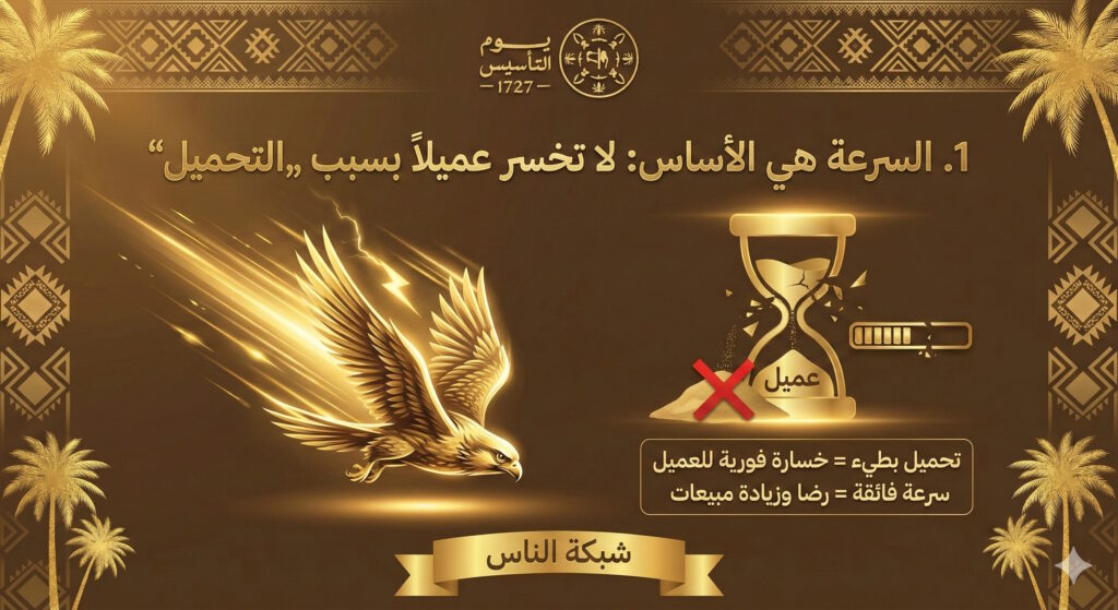 استعد ليوم التأسيس السرعة هي الأساس لا تخسر عميلاً بسبب سرعة التحميل