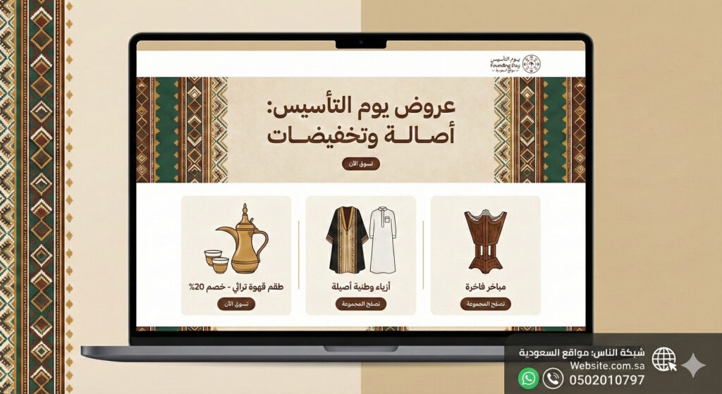 استعد ليوم التأسيس صمم صفحة هبوط Landing Page بعبق التراث