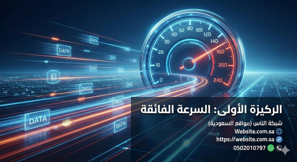 ركائز تقنية لا غنى عنها لنجاح موقعك التجاري في السعودية 1 السرعة الفائقة (الأداء هو الملك) سيرفر استضافة موقع سريع